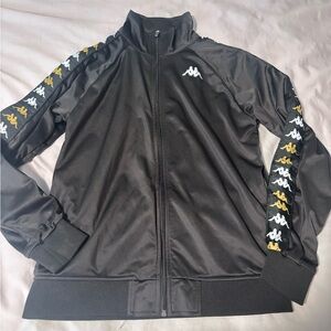 Kappa Black Jacket with Logo Accents